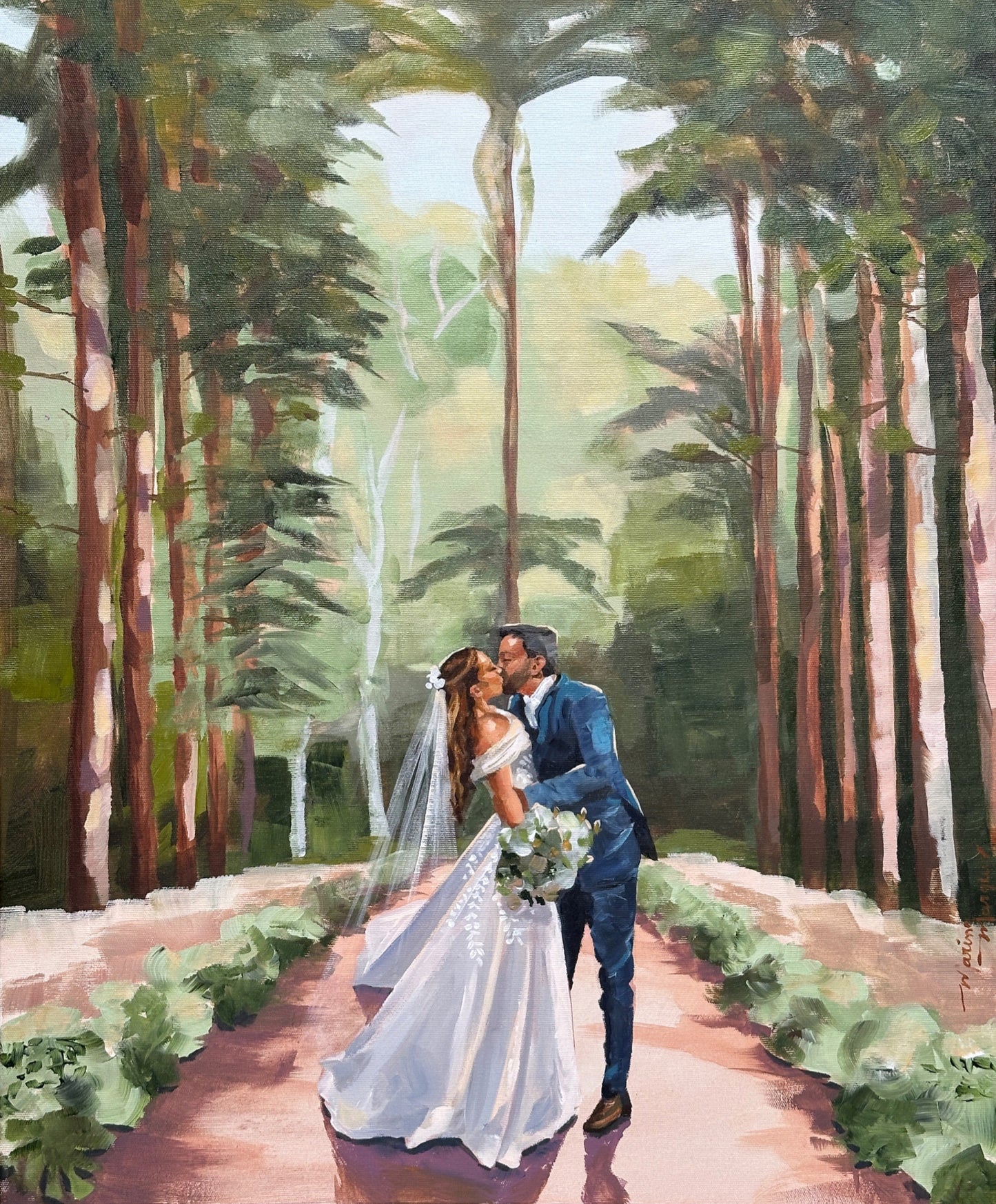 pintura feita ao vivo em casamento na Fazenda Vila Rica