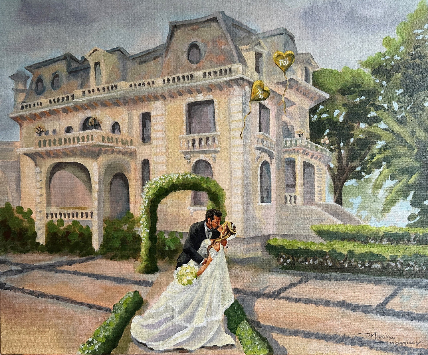 pintura de casamento no Palácio dos Cedros 