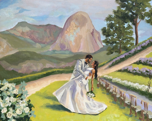 pintura em casamento vista para Pedra Azul