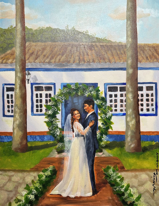 Casamento com pintura ao vivo na Serra dos Cocais SP